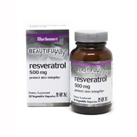 Натуральная добавка Bluebonnet Resveratrol 500 mg, 30 вегакапсул - Beautiful Ally