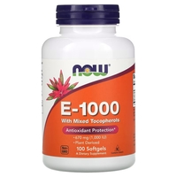 Витамины и минералы NOW Vitamin E-1000 with Mixed Tocopherols, 100 капсул