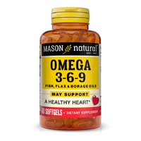 Жирные кислоты Mason Natural Omega 3-6-9 1200 mg Fish, Flax &amp; Borage Oils, 60 капсул