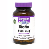 Витамины и минералы Bluebonnet Biotin 5000 mg, 120 вегакапсул