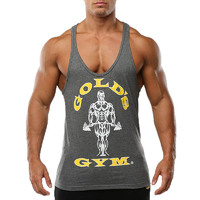 Мужская майка Golds Gym Stringer Joe Premium (GGVST003), темно серая