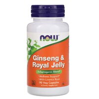 Натуральная добавка NOW Ginseng &amp; Royal Jelly, 90 вегакапсул