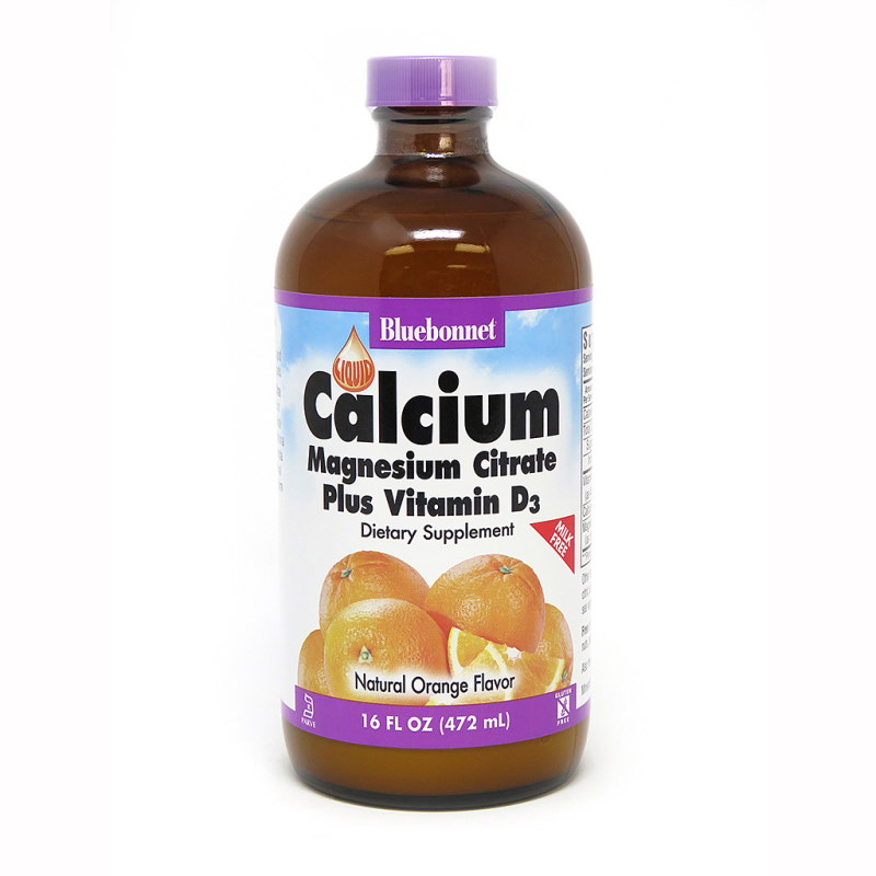 Вітаміни та мінерали Bluebonnet Nutrition Calcium Magnesium Citrate plus Vitamin D3, 472 мл