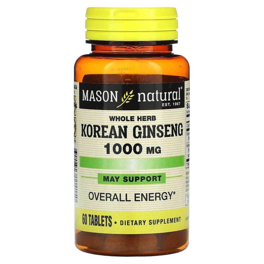 Натуральная добавка Mason Natural Whole Herb Korean Ginseng, 60 таблеток
