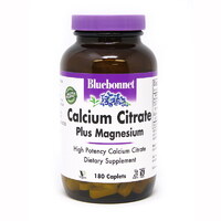 Витамины и минералы Bluebonnet Calcium Citrate Plus Magnesium, 180 капсул