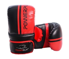 Перчатки для бокса и единоборств Перчатки боксерские PowerPlay 3025, Black/Red