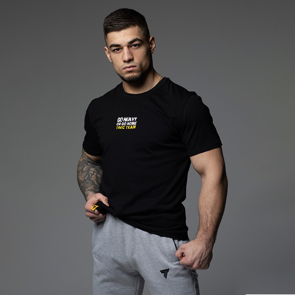 Мужская футболка Trec Nutrition Motivation Go heavy or go home 120, Black