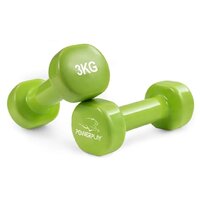 Гантель виниловая PowerPlay 4125 Achilles Green, 2*3 кг