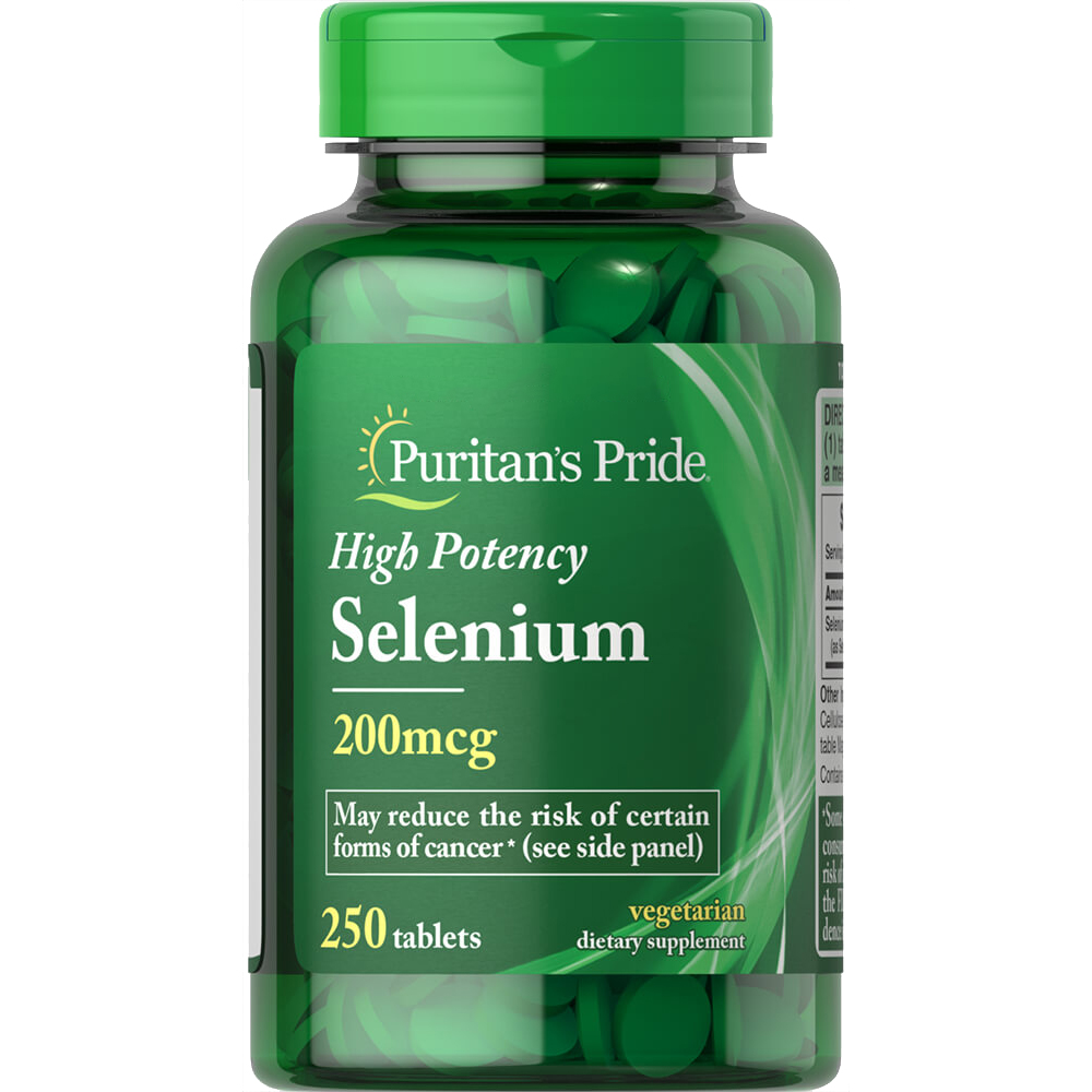 Витамины и минералы Puritan's Pride Selenium 200 mcg, 250 таблеток