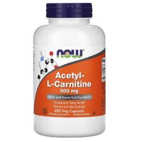 Жиросжигатель NOW Acetyl-L-Carnitine 500 mg, 200 вегакапсул