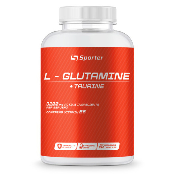 Амінокислота Sporter L-Glutamine + Taurine, 240 капсул