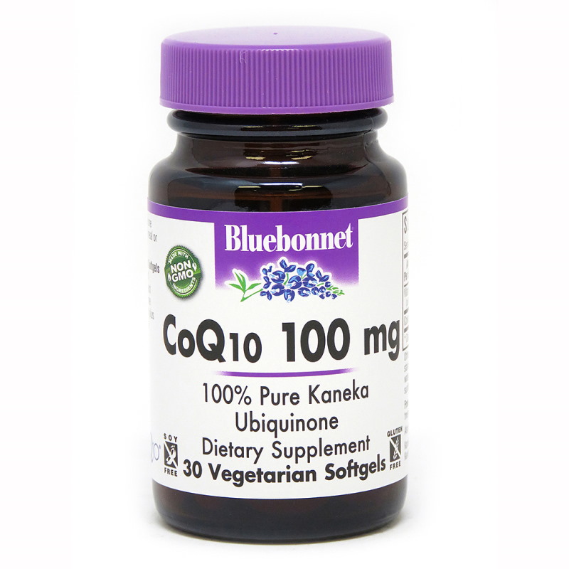 Натуральная добавка Bluebonnet CoQ10 100 mg, 30 гелевых вегакапсул
