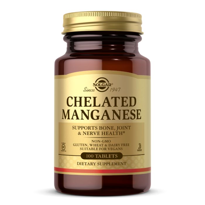 Вітаміни та мінерали Solgar Chelated Manganese, 100 таблеток