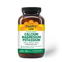 Витамины и минералы Country Life Target-Mins Calcium Magnesium Potassium, 180 таблеток