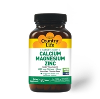 Витамины и минералы Country Life Target-Mins Calcium Magnesium Zinc, 180 таблеток