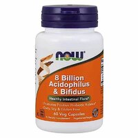Пробиотики и пребиотики NOW 8 Billion Acidophilus &amp; Bifidus, 60 вегакапсул