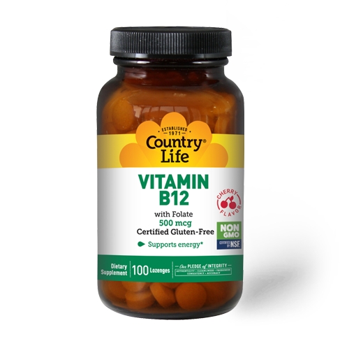 Вітаміни та мінерали Country Life Vitamin B12 500 mcg, 100 льодяників