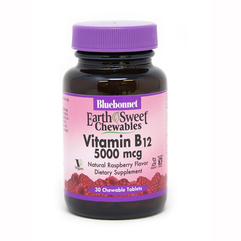 Вітаміни та мінерали Bluebonnet Nutrition Earth Sweet Chewables Vitamin В12 5000 mcg, 30 жувальних таблеток