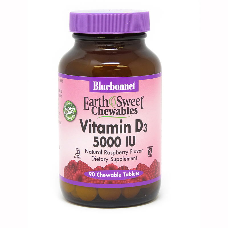 Витамины и минералы Bluebonnet Earth Sweet Chewables Vitamin D3 5000 IU, 90 жевательных таблеток