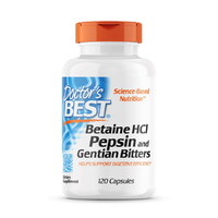 Натуральная добавка Doctor's Best Betaine HCL Pepsin and Gentian Bitters, 120 капсул