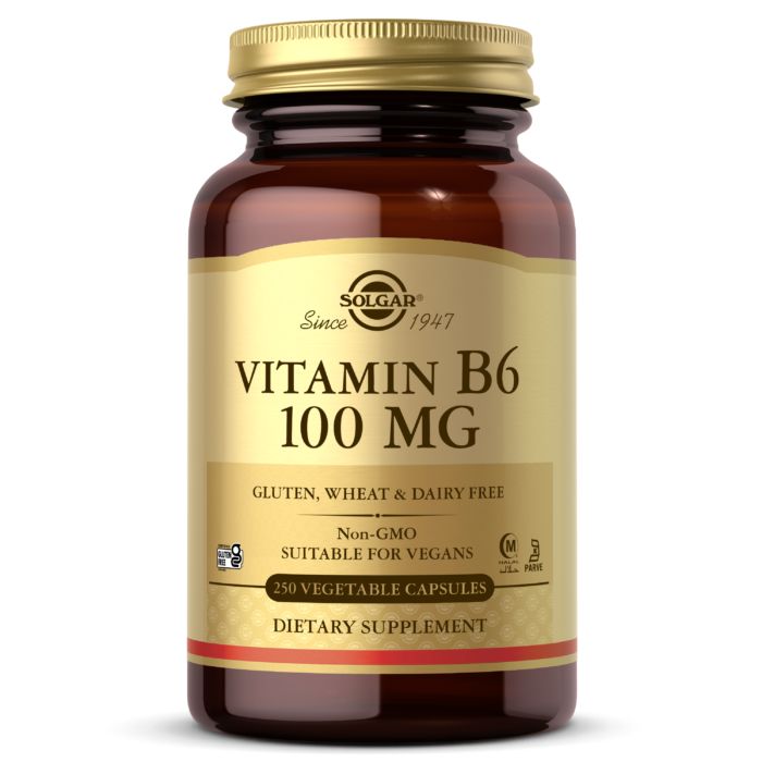Витамины и минералы Solgar Vitamin B6 100 mg, 250 вегакапсул