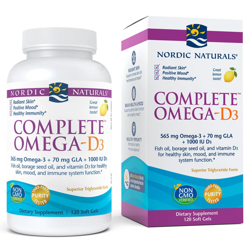 Жирні кислоти Nordic Naturals Complete Omega-D3, 120 капсул - лимон
