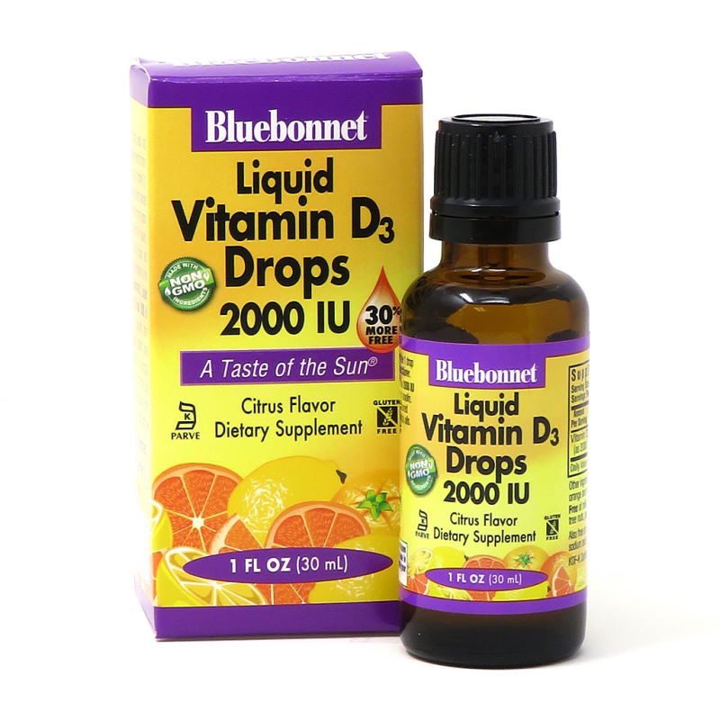 Вітаміни та мінерали Bluebonnet Nutrition Liquid Vitamin D3, 2000IU 30 мл - апельсин