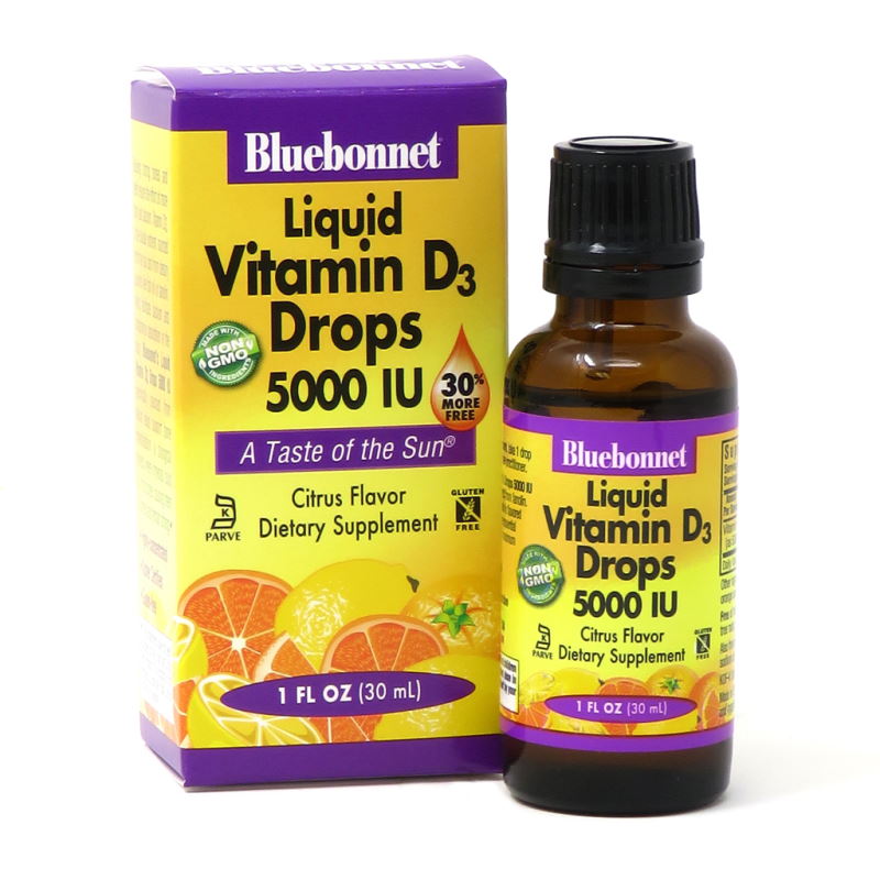 Вітаміни та мінерали Bluebonnet Nutrition Liquid Vitamin D3, 5000IU 30 мл - апельсин