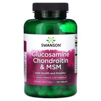 Препарат для суставов и связок Swanson Glucosamine, Chondroitin &amp; MSM Highest Strength 1 per day, 120 таблеток