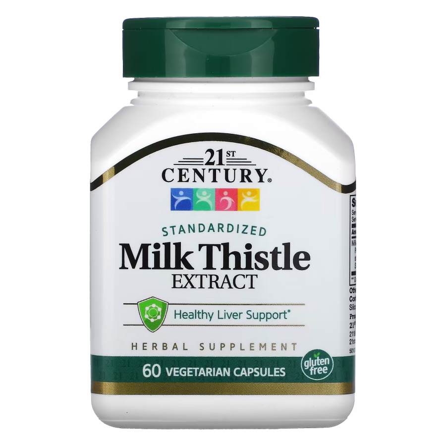 Натуральная добавка 21st Century Milk Thistle Extract, 60 вегакапсул