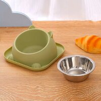 Миска для животных котов и собак Semi с наклоном анти опрокидование, 18 см диаметр плоскости, Green