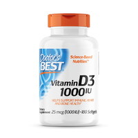 Витамины и минералы Doctor's Best Vitamin D3 1000 IU, 180 капсул