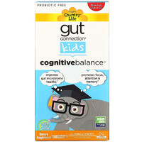 Натуральная добавка Country Life Gut Connection Kids Cognitive Balance, 100 жевательных таблеток