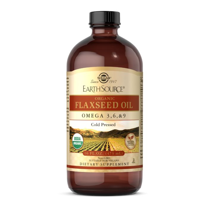 Жирні кислоти Solgar Earth Source Organic Flaxseed Oil, 473 мл