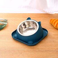 Миска для животных котов и собак Semi с наклоном анти опрокидование, 18 см диаметр плоскости, Blue