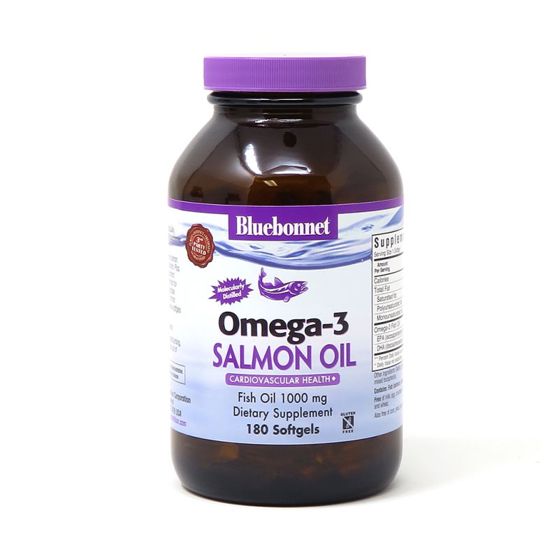 Жирні кислоти Bluebonnet Nutrition Natural Omega-3 Salmon Oil, 180 капсул