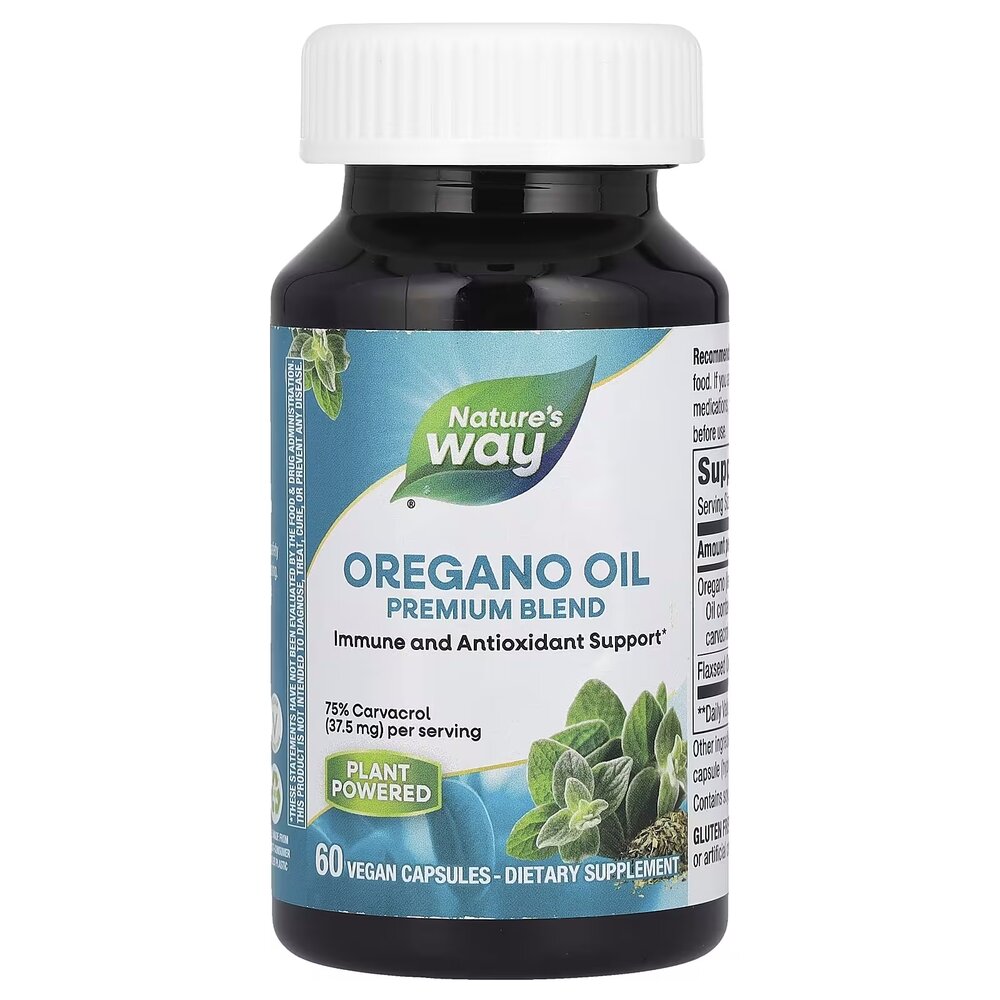 Натуральна добавка Nature's Way Oregano Oil Premium Blend, 60 вегакапсул