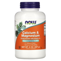 Витамины и минералы NOW Calcium &amp; Magnesium Citrate Powder with D3, 227 грамм