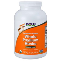 Натуральная добавка NOW Organic Whole Psyllium Husks, 340 грамм