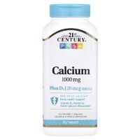 Витамины и минералы 21st Century Calcium Plus D3, 90 таблеток