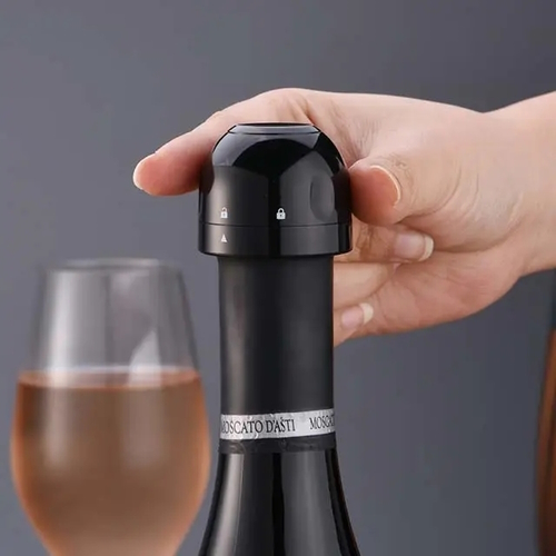 Многоразовая пробка для шампанского Semi Champagne Stopper, Черная