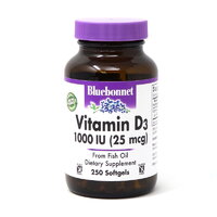 Витамины и минералы Bluebonnet Vitamin D3 1000 IU, 250 капсул
