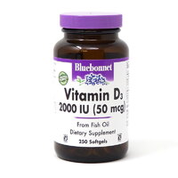 Витамины и минералы Bluebonnet Vitamin D3 2000 IU, 250 капсул