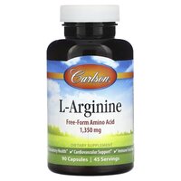 Аминокислота Carlson Labs L-Arginine 1350 mg, 90 капсул