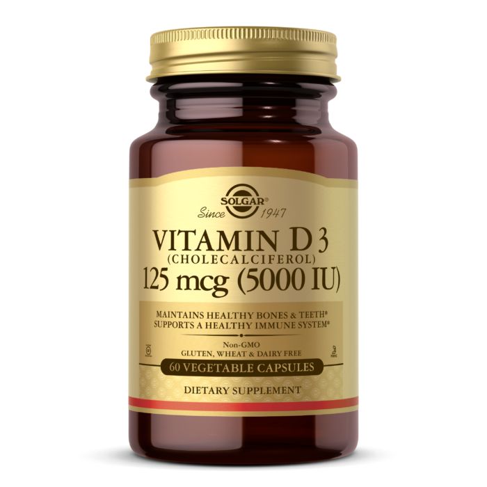 Вітаміни та мінерали Solgar Vitamin D3 125 mcg, 60 вегакапсул