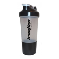 Шейкер IronFlex с пружинкой + контейнер 500 мл, Transparent