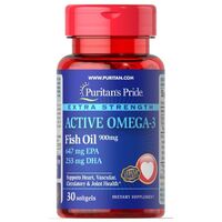 Жирні кислоти Puritan's Pride Active Omega-3 Fish Oil, 30 капсул