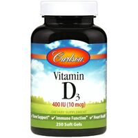 Витамины и минералы Carlson Labs Vitamin D3 400 IU, 250 капсул