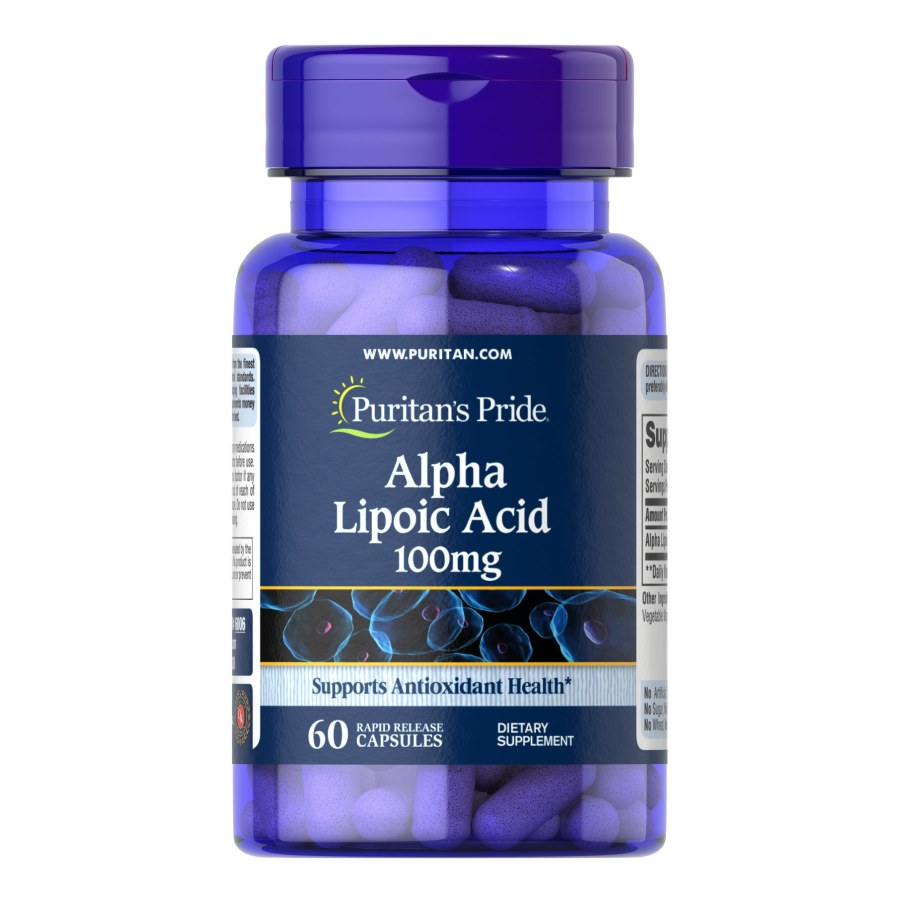 Натуральна добавка Puritan's Pride Alpha Lipoic Acid 100 mg, 60 капсул