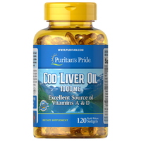 Жирные кислоты Puritan's Pride Cod Liver Oil 1000 mg, 120 капсул